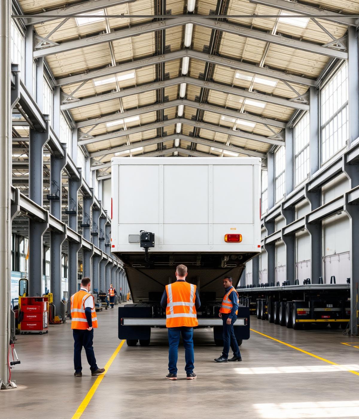 Interior da fábrica da DTS Implementos Rodoviários